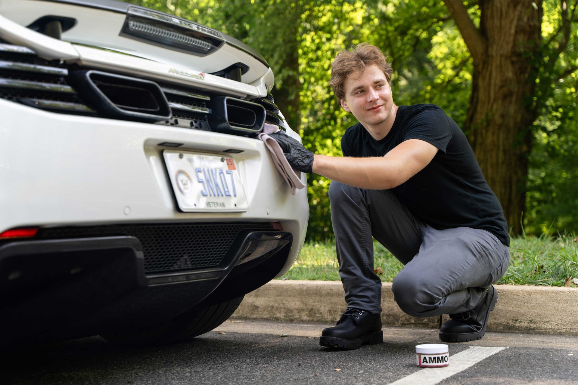 James polishing a McLaren